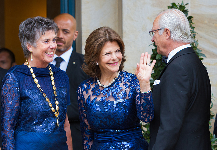 Oberbürgermeisterin von Bayreuth, Brigitte Merk-Erbe, Schwedens Königin Silvia und König Carl Gustaf von Schwed